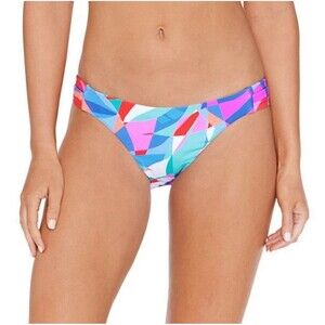 Raisins Bikini Bottoms Large NWT Abstract Geometric Multi Color Strappy Sides